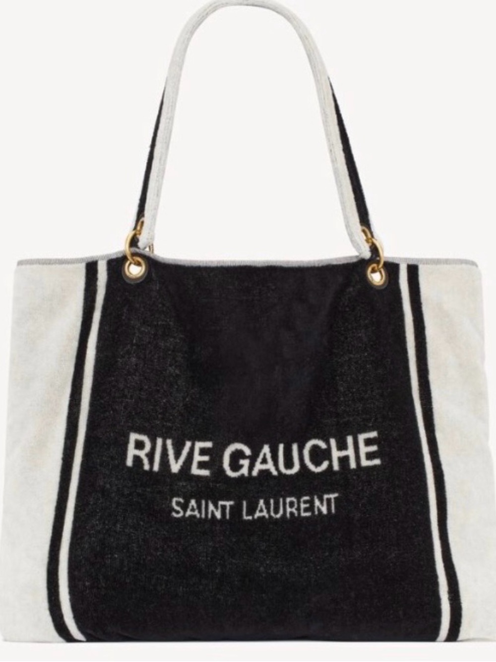 Saint Laurent Black & White Rive Gauche Tote